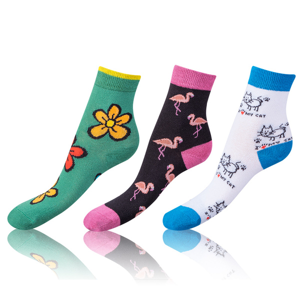 Bellinda CRAZY KIDS SOCKS 3x - Kids Crazy Socks 3 Pairs - White - Green - Black